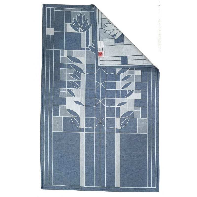 KAF Home Frank Lloyd Wright Woven Jacquard Tea Towel Made in Portugal, 20 x 30-inch 100-Percent Cotton (Waterlilies) - Image 2